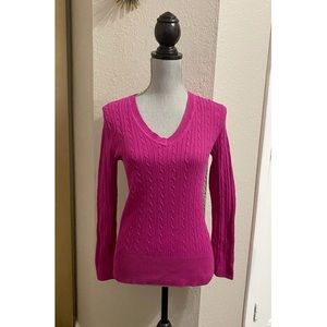 Tommy Hilfiger Pink V-Neck Sweater